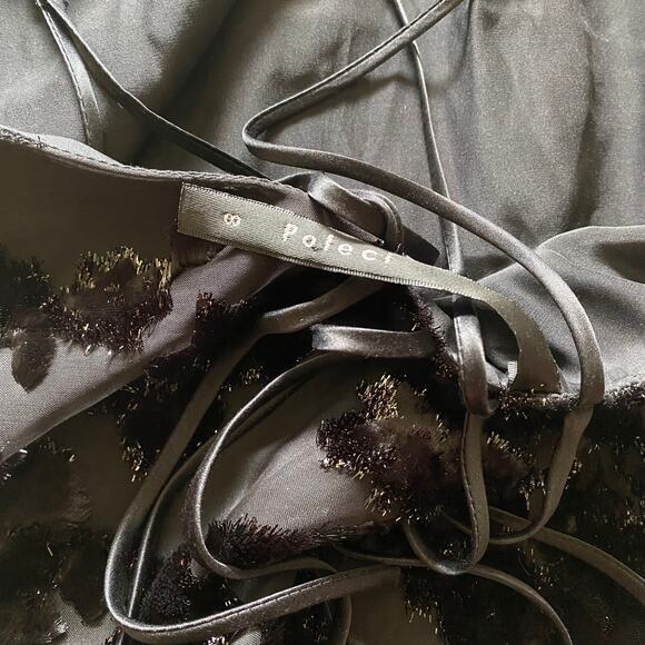 Poleci Textured Black Rose Cami Top Sz 8 - Picture 8 of 10